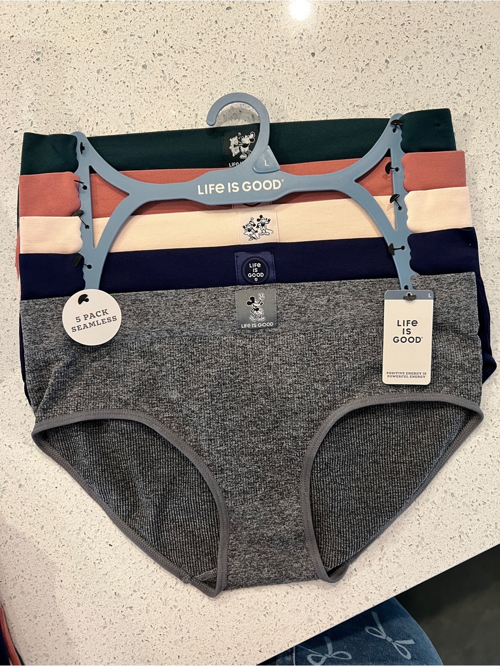 Life is Good disney 5-Pack Seamless Bikini Underwear - Multi Color large